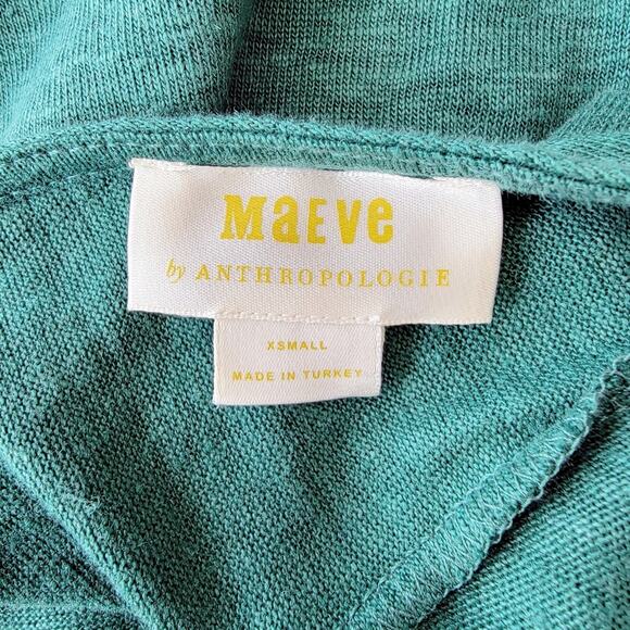 Anthro Maeve Horizon Rear Twist Linen Tee - Picture 4 of 5